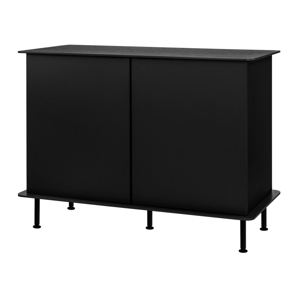 Credenza nera con apertura per cavi 120x88x50 cm Suumo – noo.ma | Cassettiere