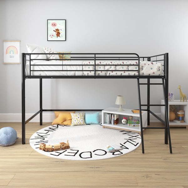 Letto nero rialzato per bambini 90x200 cm Jodie - Støraa-image-1