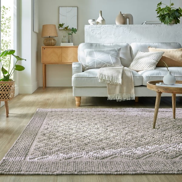 Tappeto grigio tessuto a mano con lana 160x230 cm Minerals Diamond - Flair Rugs-image-1