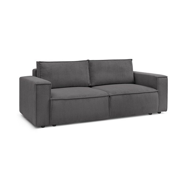 Divano in velluto a coste grigio scuro 245 cm Nihad - Bobochic Paris-image-3