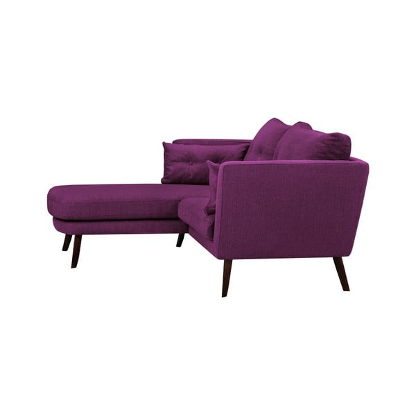 Divano viola a tre posti Elena, con lettino nell'angolo a sinistra - Mazzini Sofas-image-2