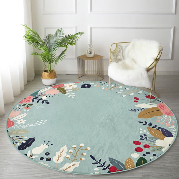 Tappeto rotondo lavabile adatto ai robot aspirapolvere ø 120 cm Comfort - Mila Home-image-1