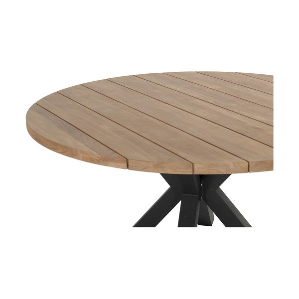 Tavolo da pranzo da giardino rotondo in teak massiccio ø 150 cm Stephanie – Hartman-image-4