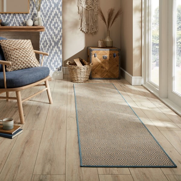 Pedata in iuta per scale in colore blu-naturale 60x600 cm Diamond - Flair Rugs-image-1