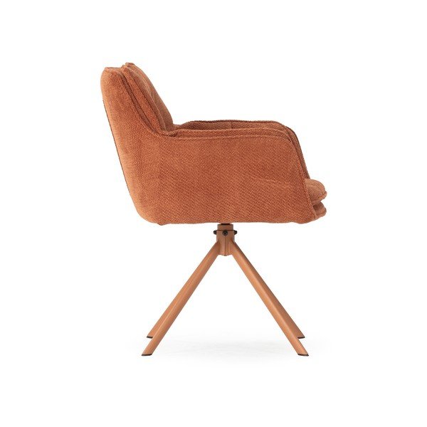 Set di sedie da pranzo color terracotta in imbottito 2 pz Keiko – Marckeric-image-3