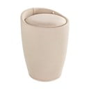 Cesto portabiancheria e sgabello beige in un unico look lino Candy - Wenko