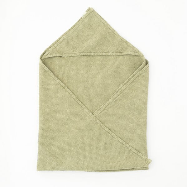 Asciugamano per bambini in lino verde con cappuccio 100x100 cm Sage - Linen Tales