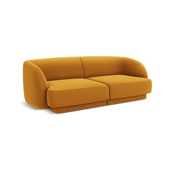 Divano in velluto color senape 184 cm Miley - Micadoni Home-image-2