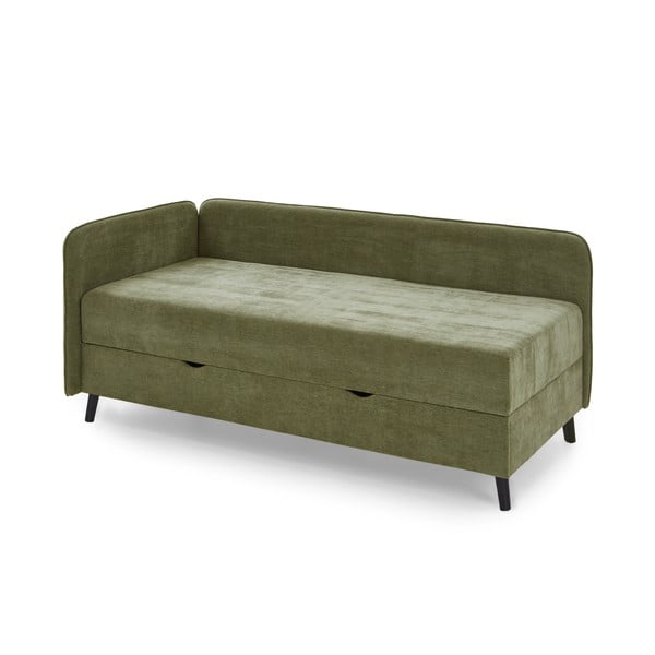 Letto singolo verde imbottito con contenitore 120x200 cm Kiruna - Meise Möbel