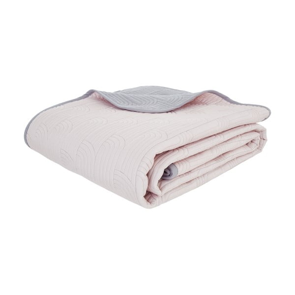 Copriletto trapuntato rosa e grigio Blossom, 240 x 260 cm Embroided Blossom - Catherine Lansfield-image-2