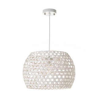 Lampada a sospensione crema con paralume in bambù ø 35 cm - Casa Selección