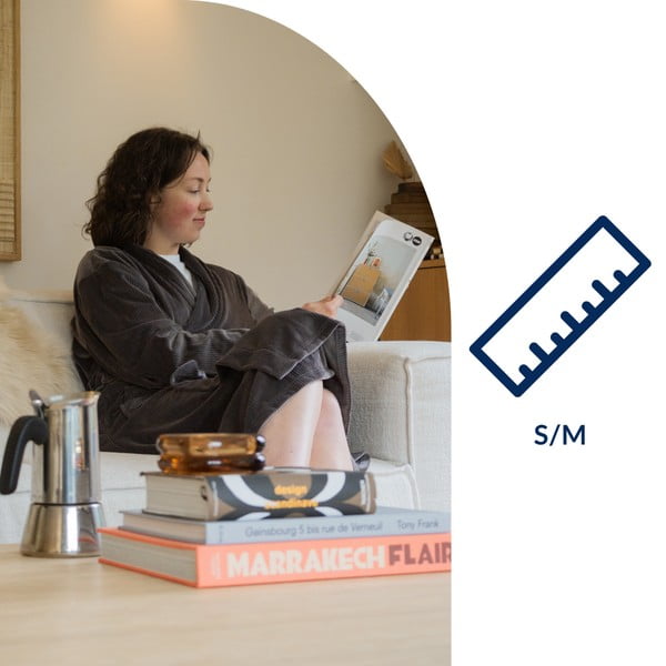 Accappatoio grigio in micropile S/M Elena – Tiseco Home Studio-image-3