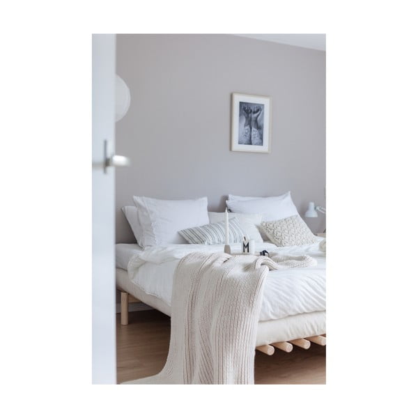 Letto matrimoniale in legno di pino con materasso Double Latex Natural Clear/Natural, 180 x 200 cm Pace - Karup Design-image-3