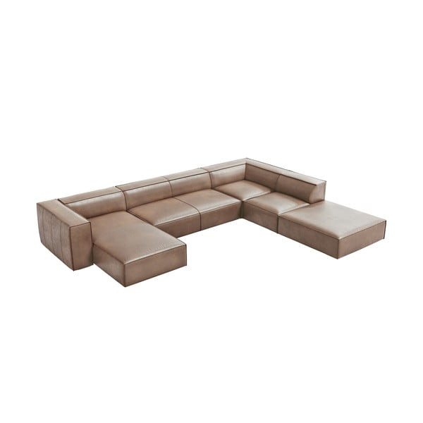 Divano angolare in pelle marrone chiaro (angolo destro) Madame - Windsor & Co Sofas-image-2