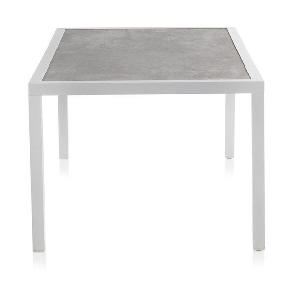 Tavolo da giardino bianco con piano in ceramica Chiara, 100 x 160 cm - Geese