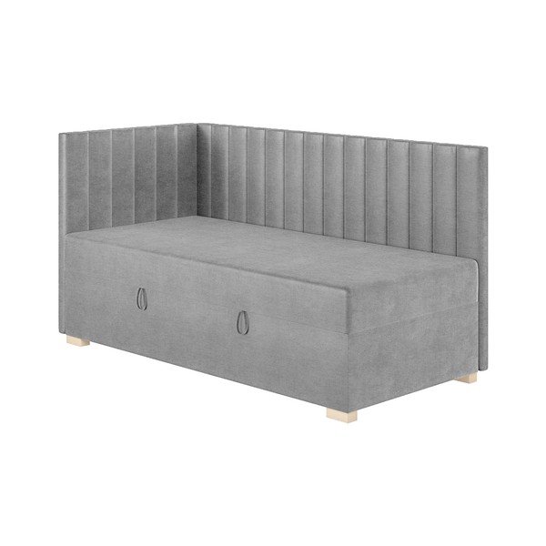 Letto da bambini con sponde grigio con contenitore con materasso incluso 90x200 cm Snugi – Ghado-image-3