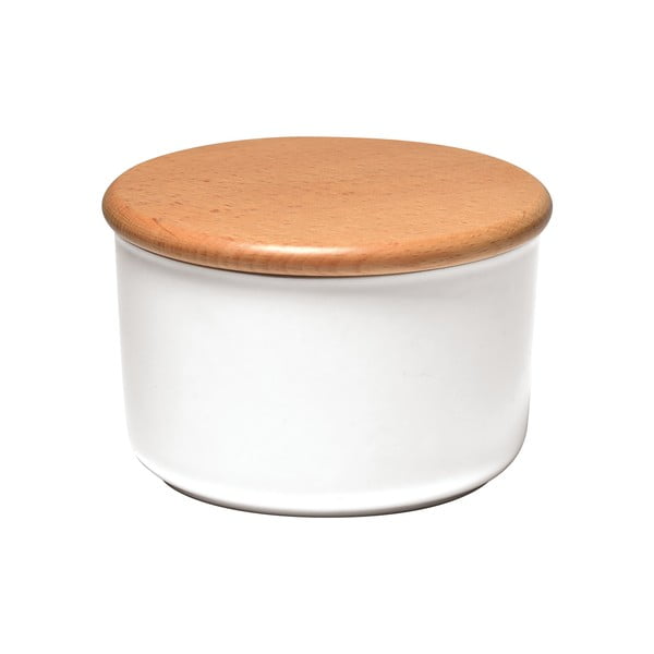 Vaso bianco con coperchio in legno , 0,5 l - Emile Henry