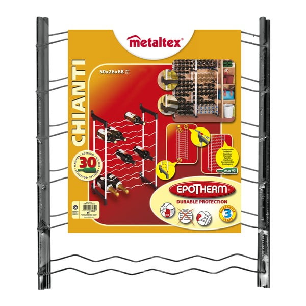 Portabottiglie in metallo grigio numero di bottiglie 30 Chianti - Metaltex-image-3
