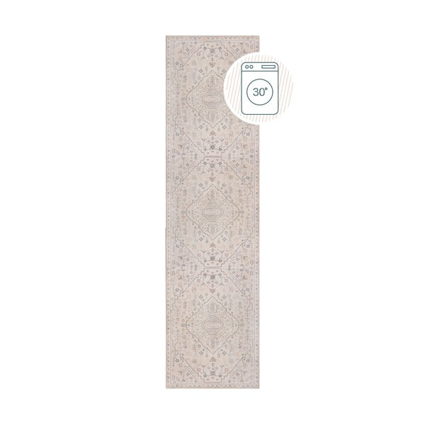 Passatoia color crema lavabile 60x230 cm Teo Traditional – Flair Rugs