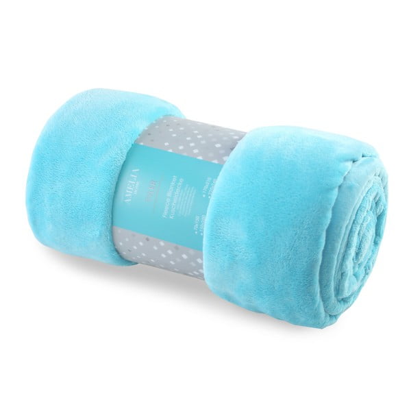 Coperta in microfibra turchese Tyler, 70 x 150 cm - AmeliaHome-image-2