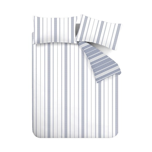 Set copripiumino e federa bianco e blu per letto singolo 135x200 cm Harbour Stripe – Catherine Lansfield