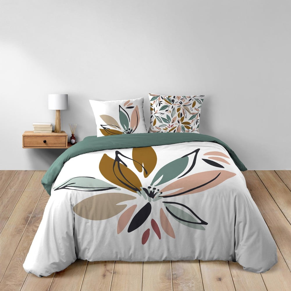 Set copripiumino e federa bianco in cotone per letto matrimoniale ed esteso 240x220 cm Octavia – douceur d'intérieur | Biancheria da letto