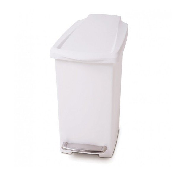 Bílý pedálový koš na odpadky simplehuman Gigi, 10 l 