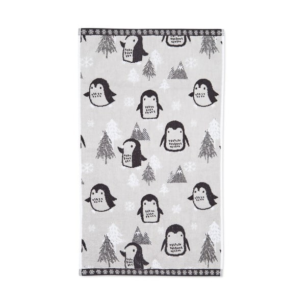 Asciugamano in cotone grigio chiaro 50x85 cm Cosy Penguin - Catherine Lansfield
