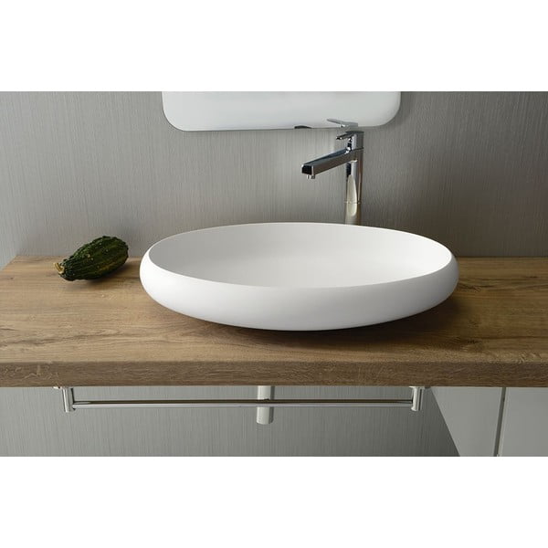 Lavabo ovale bianco , 60 x 40 cm Thin - Sapho-image-3