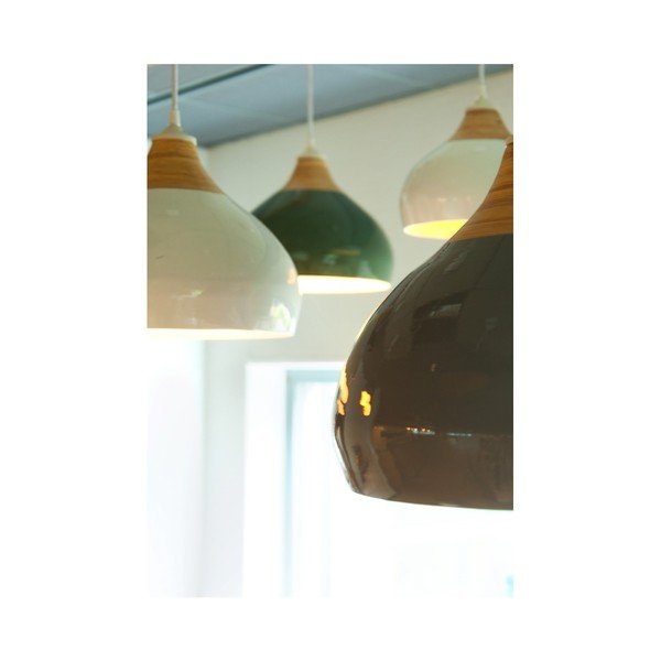 Černé stropní světlo z bambusu Karlsson Glazed, ⌀ 38 cm-image-1