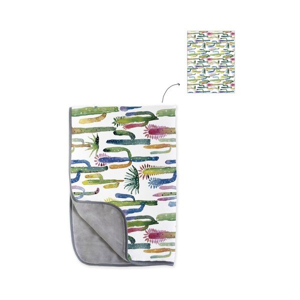 Coperta reversibile in microfibra Cactus, 130 x 170 cm Watercolor Cactus - Surdic-image-1