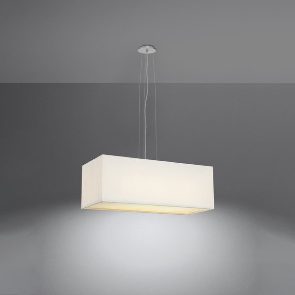 Apparecchio a sospensione bianco con paralume in vetro-tessuto Gryfin Bis - Sollux-image-3
