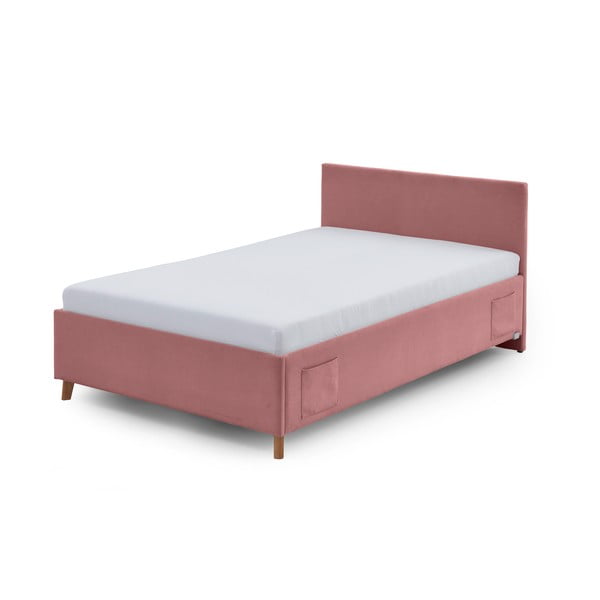 Letto da bambini rosa imbottito con contenitore con rete inclusa 140x200 cm Cool – Meise Möbel