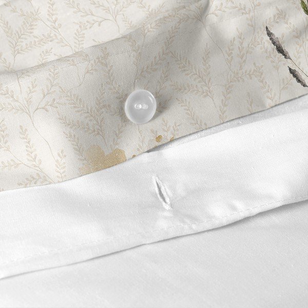 Copripiumino beige in cotone per letto singolo 140x200 cm Wild flowers - Happy Friday-image-4