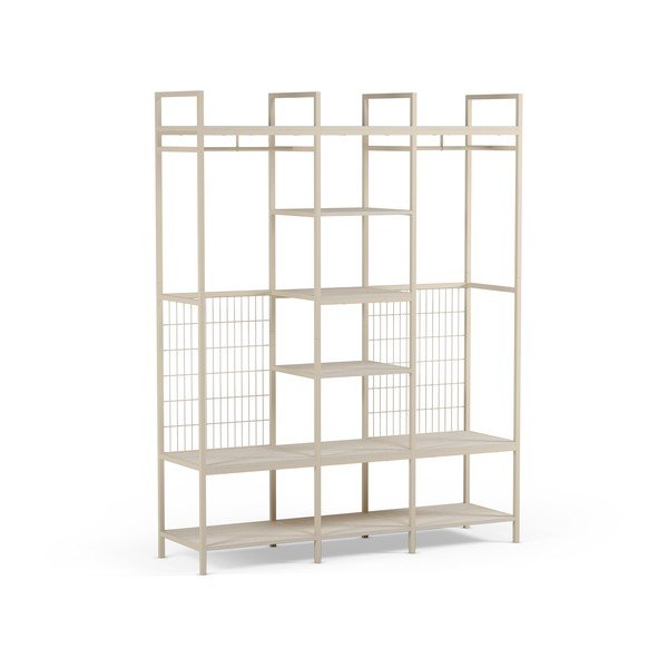 Armadio color crema in acciaio a giorno 140x179,5x40 cm Amara – Marckeric-image-2