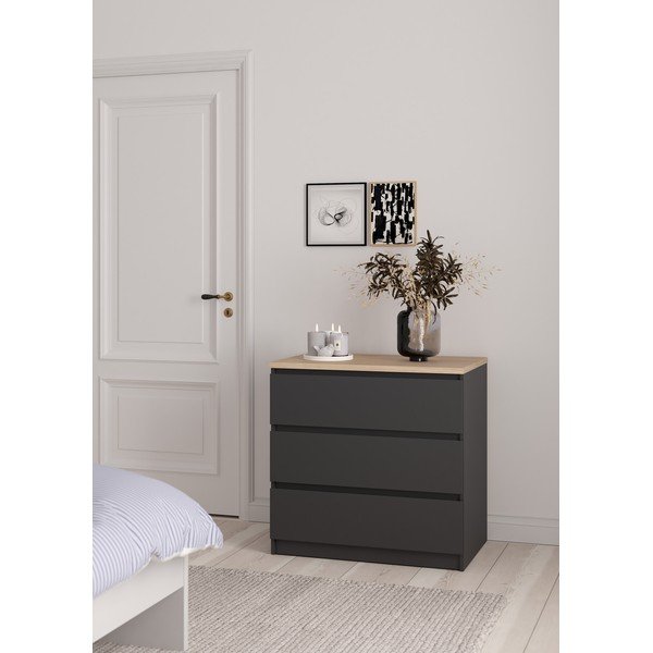 Credenza grigio scuro 77x76x50 cm Naia – Tvilum-image-1
