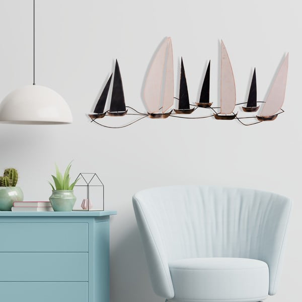 Decorazione murale in metallo 117x52 cm Ocean - Wallity-image-4