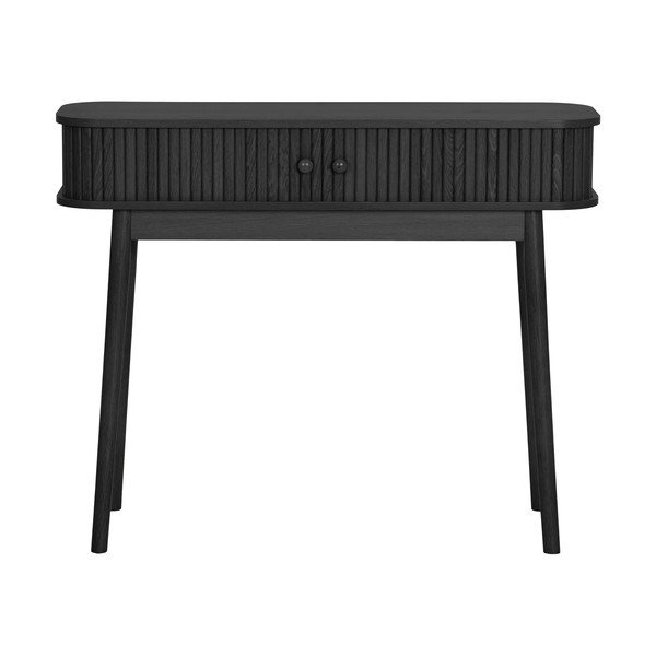 Tavolo consolle nero in pino massiccio 30x100 cm Nikoo – House Nordic-image-4