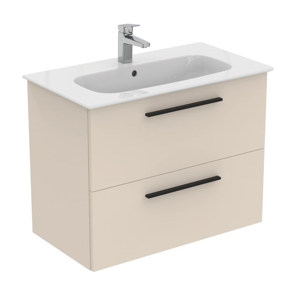 Mobile da lavabo beige a sospensione 80x63 cm i.Life A - Ideal Standard-image-3