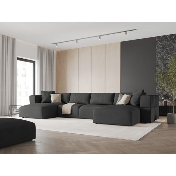 Divano angolare a U grigio scuro Esther - Milo Casa-image-1