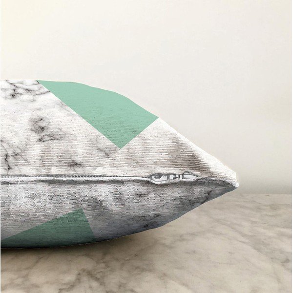 Federa in misto cotone verde-grigio Marmo, 55 x 55 cm - Minimalist Cushion Covers-image-1
