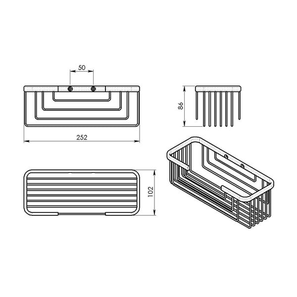 Mensola da bagno in acciaio inox Smart - Sapho-image-1