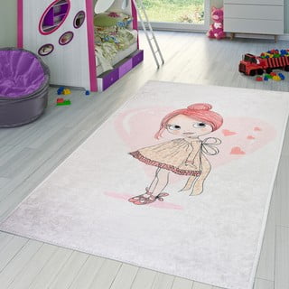 Tappeto rosa chiaro per bambini 80x150 cm Lovely Girl - Vitaus