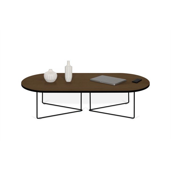 Tavolino con piano in legno di noce 136x60 cm Oval - TemaHome-image-3