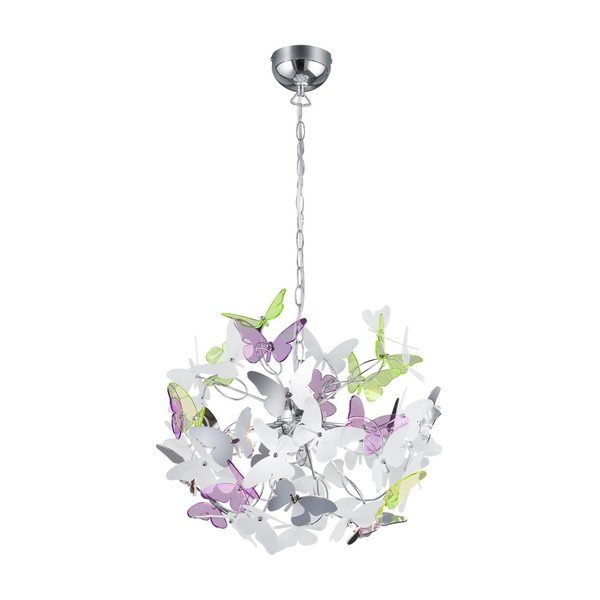 Lampadario per bambini con paralume in plastica ø 50 cm Butterfly – Reality