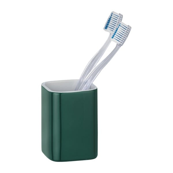 Tazza per spazzolino da denti in ceramica verde scuro Elmo - Wenko