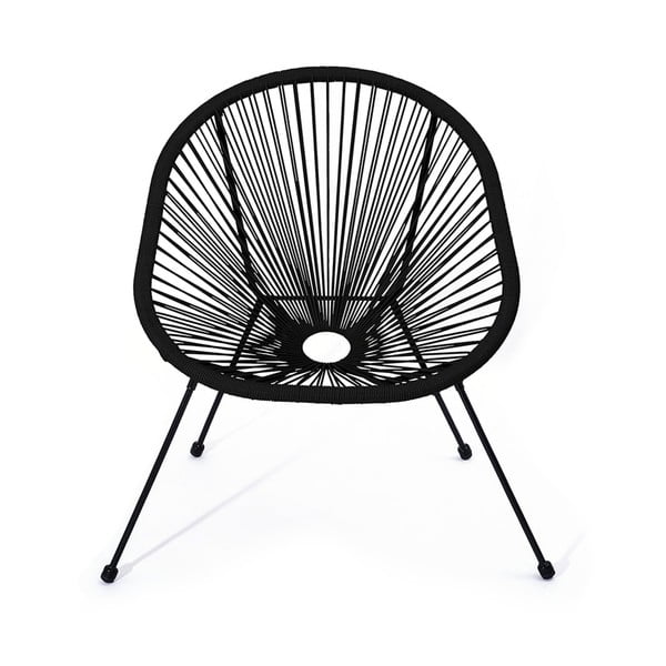 Sedia da giardino in rattan artificiale nero Nuovo Avocado - Bonami Selection