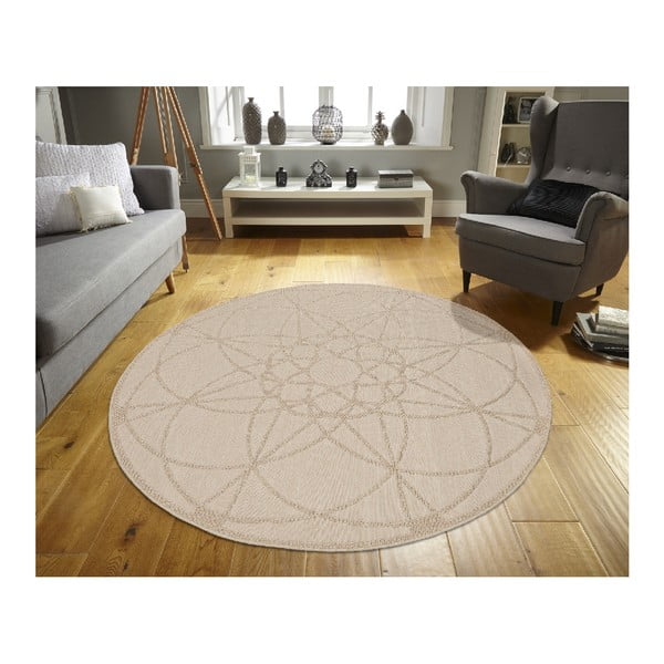 Tappeto da esterno beige , ø 194 cm Tondo - Floorita-image-3