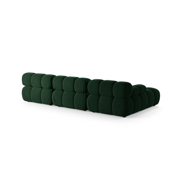 Divano angolare componibile verde scuro (con penisola a sinistra/con chaise lounge) con rivestimento in velluto – Micadoni -image-3