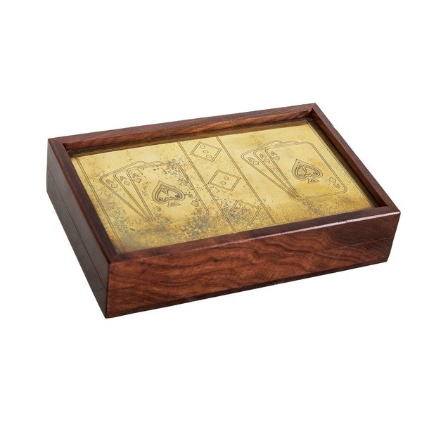 Set di carte e dadi in astuccio di legno - Antic Line-image-1